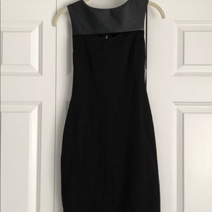 Bar III Little Black Dress with Leather Detail
